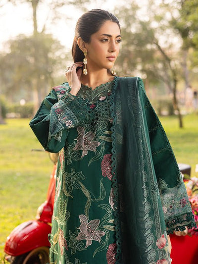 Parishay | Shangrila Luxury Lawn | SHR - 05-Brand:Parishay-Type:Ladies Clothes-Bottle Green-Lawn-House of Maryam- Buy in UK, USA