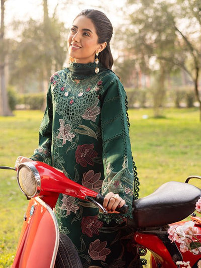 Parishay | Shangrila Luxury Lawn | SHR - 05-Brand:Parishay-Type:Ladies Clothes-Bottle Green-Lawn-House of Maryam- Buy in UK, USA