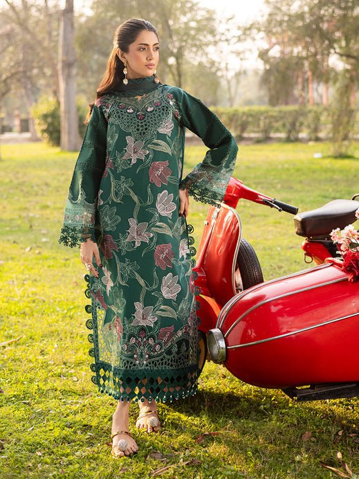 Parishay | Shangrila Luxury Lawn | SHR - 05-Brand:Parishay-Type:Ladies Clothes-Bottle Green-Lawn-House of Maryam- Buy in UK, USA