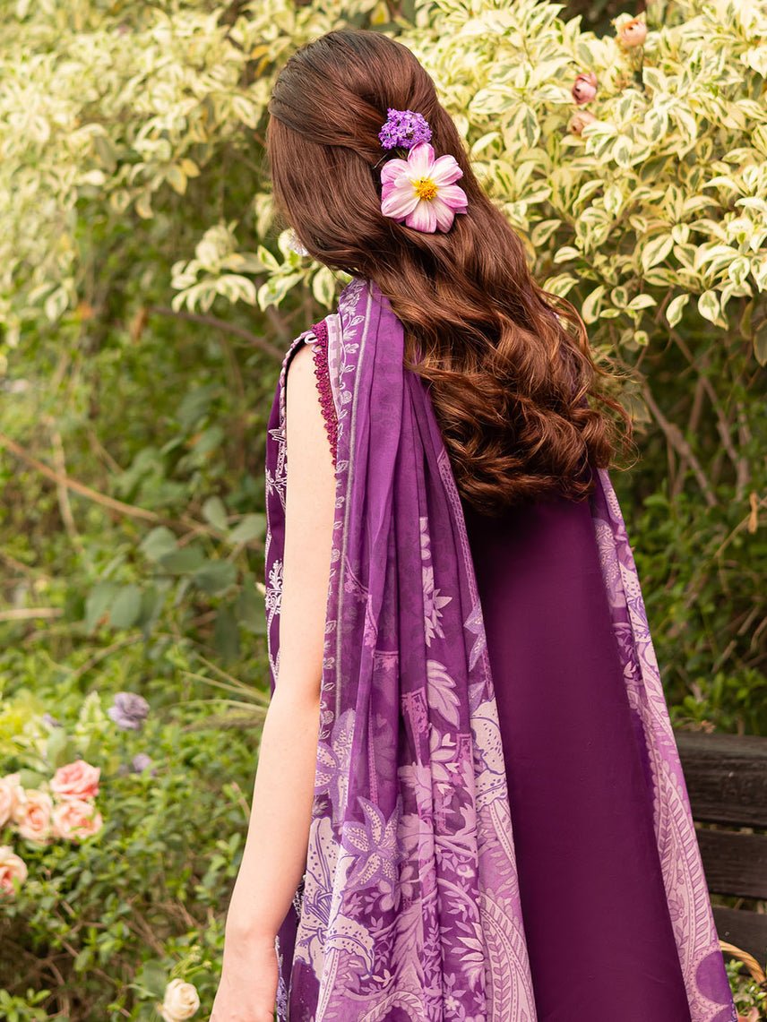 Parishay | Shangrila Luxury Lawn | SHR - 08-Brand:Parishay-Type:Ladies Clothes-Purple-Lawn-House of Maryam- Buy in UK, USA