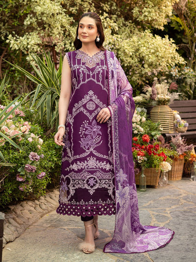 Parishay | Shangrila Luxury Lawn | SHR - 08-Brand:Parishay-Type:Ladies Clothes-Purple-Lawn-House of Maryam- Buy in UK, USA
