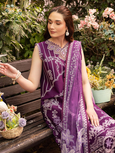 Parishay | Shangrila Luxury Lawn | SHR - 08-Brand:Parishay-Type:Ladies Clothes-Purple-Lawn-House of Maryam- Buy in UK, USA