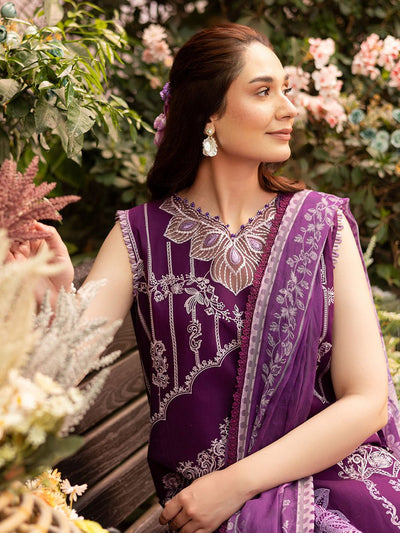 Parishay | Shangrila Luxury Lawn | SHR - 08-Brand:Parishay-Type:Ladies Clothes-Purple-Lawn-House of Maryam- Buy in UK, USA