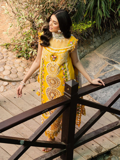Parishay | Shangrila Luxury Lawn | SHR - 09-Brand:Parishay-Type:Ladies Clothes-Yellow-Lawn-House of Maryam- Buy in UK, USA