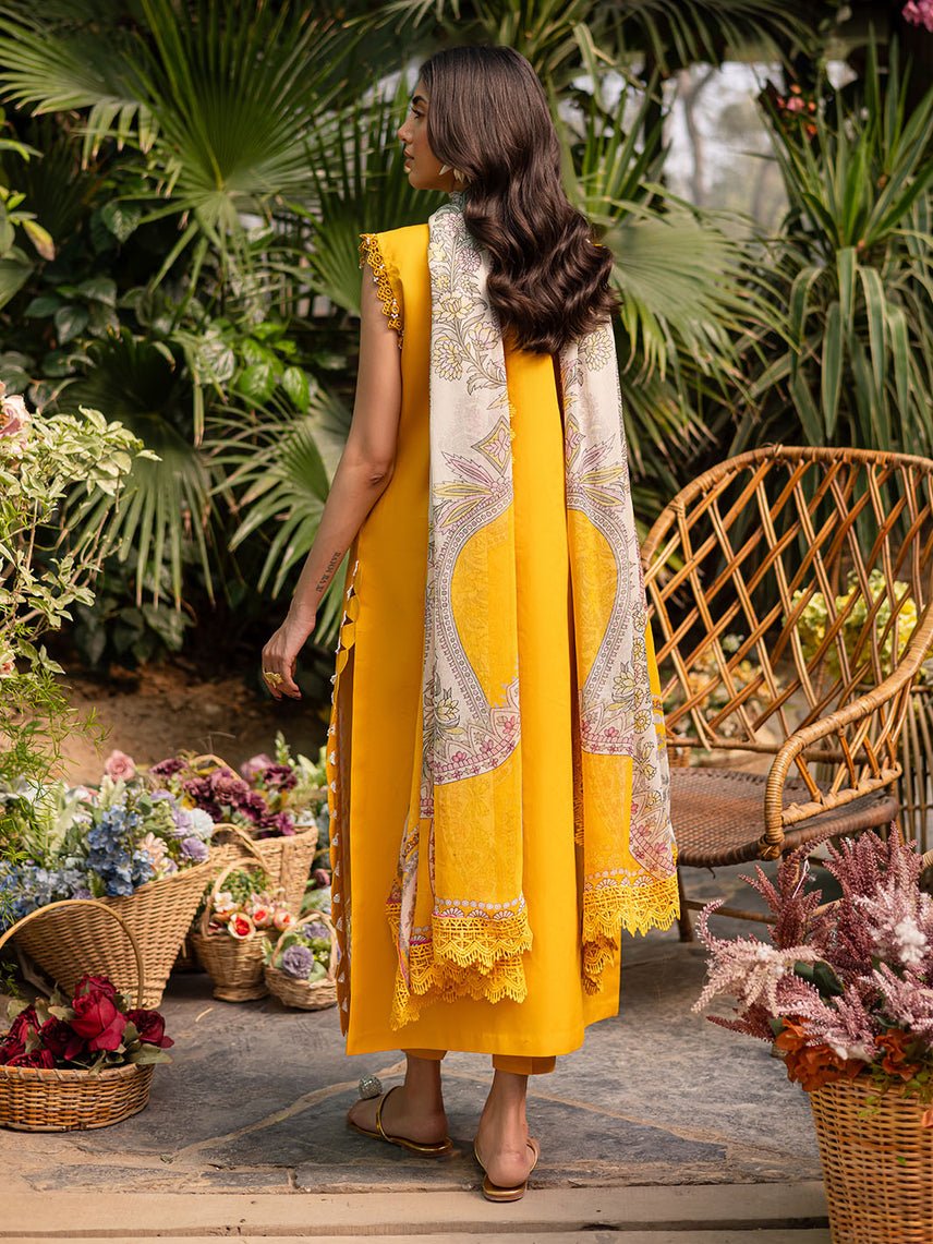 Parishay | Shangrila Luxury Lawn | SHR - 09-Brand:Parishay-Type:Ladies Clothes-Yellow-Lawn-House of Maryam- Buy in UK, USA