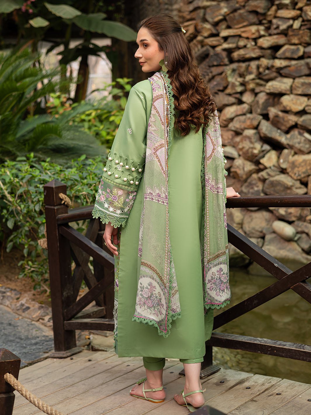 Parishay | Shangrila Luxury Lawn | SHR - 10-Brand:Parishay-Type:Ladies Clothes-Pastel Green-Lawn-House of Maryam- Buy in UK, USA