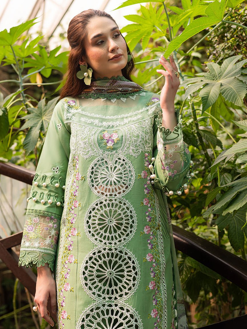 Parishay | Shangrila Luxury Lawn | SHR - 10-Brand:Parishay-Type:Ladies Clothes-Pastel Green-Lawn-House of Maryam- Buy in UK, USA