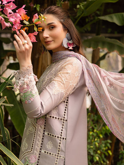 Parishay | Shangrila Luxury Lawn | SHR - 12-Brand:Parishay-Type:Ladies Clothes-Oyster Pink-Lawn-House of Maryam- Buy in UK, USA