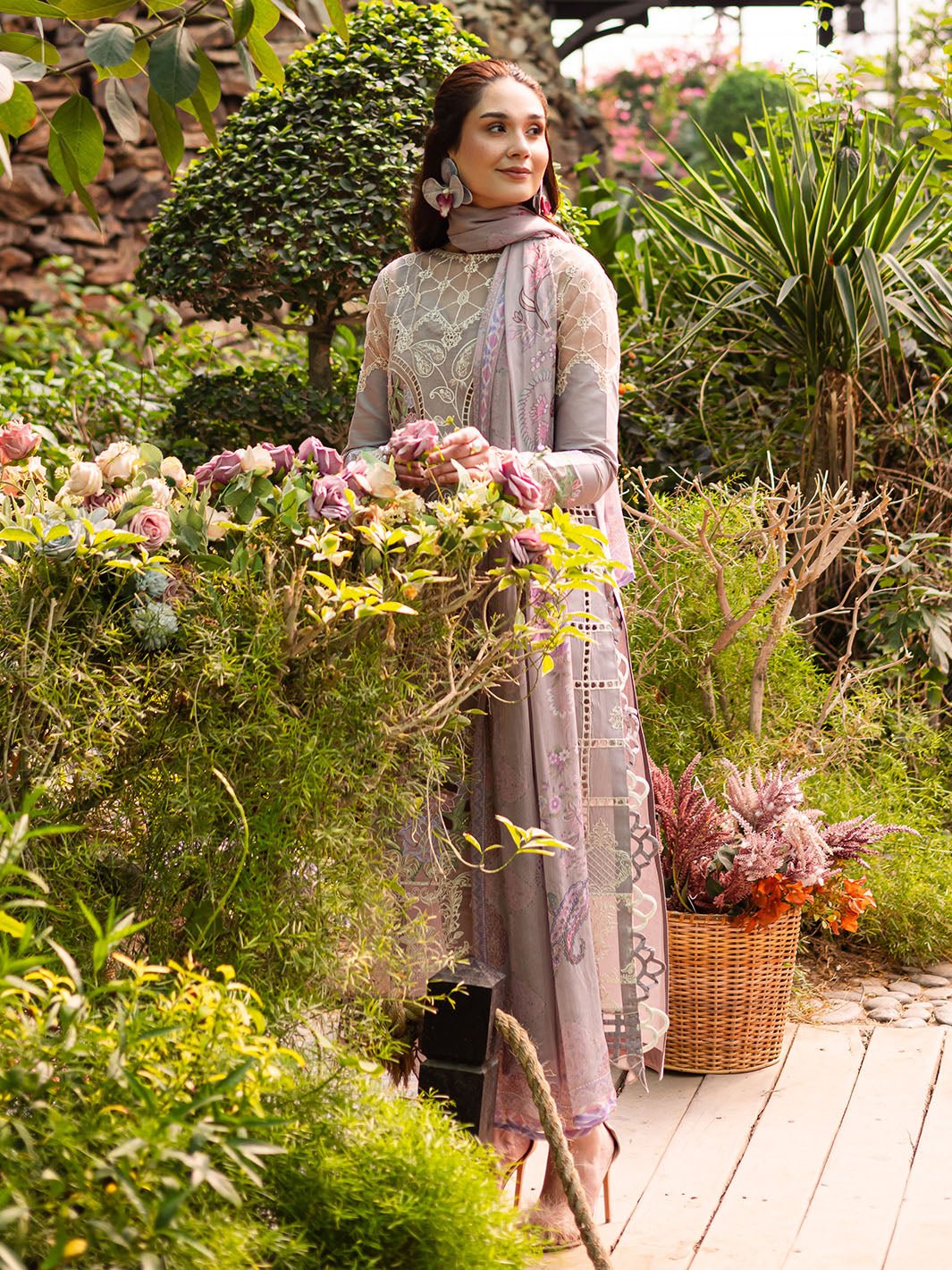 Parishay | Shangrila Luxury Lawn | SHR - 12-Brand:Parishay-Type:Ladies Clothes-Oyster Pink-Lawn-House of Maryam- Buy in UK, USA