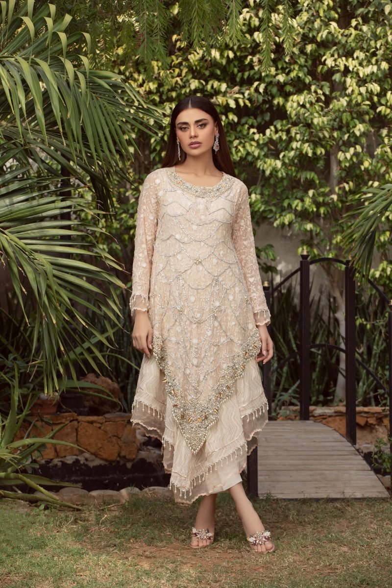Panache | Pret | Peach & Chãœk -  Panache By Mona  - Original Designer Dress - House of Maryam