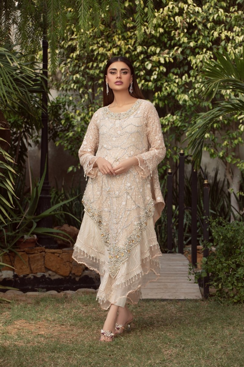 Panache | Pret | Peach & Chãœk -  Panache By Mona  - Original Designer Dress - House of Maryam