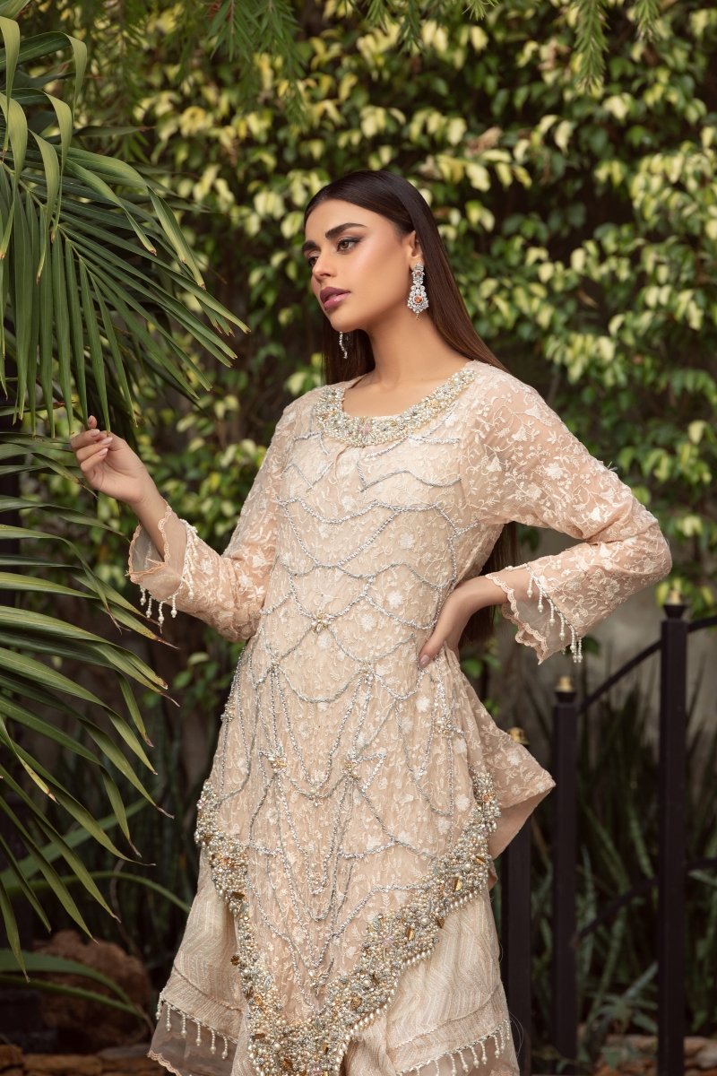 Panache | Pret | Peach & Chãœk -  Panache By Mona  - Original Designer Dress - House of Maryam