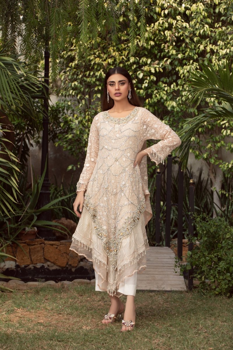 Panache | Pret | Peach & Chãœk -  Panache By Mona  - Original Designer Dress - House of Maryam