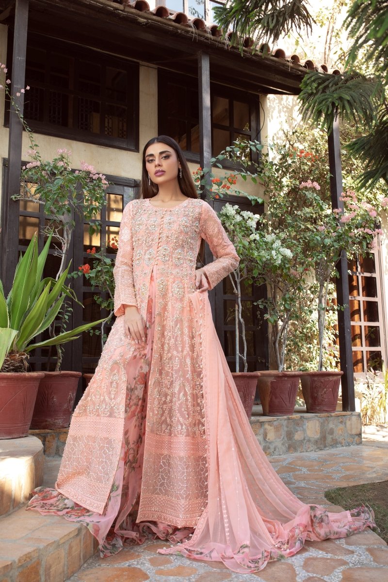 Panache | Pret | Peachy Blossom -  Panache By Mona  - Original Designer Dress - House of Maryam