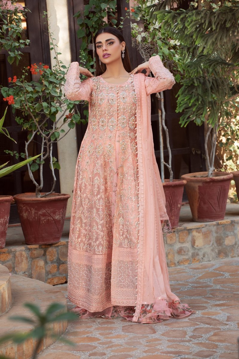 Panache | Pret | Peachy Blossom -  Panache By Mona  - Original Designer Dress - House of Maryam