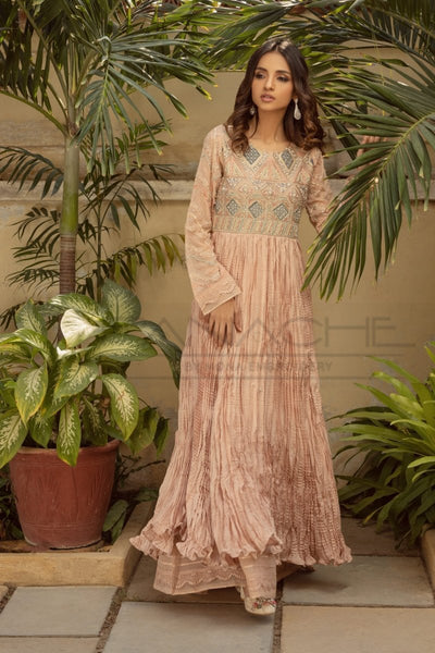 Panache | Pret | Peachy Suave -  Panache By Mona  - Original Designer Dress - House of Maryam