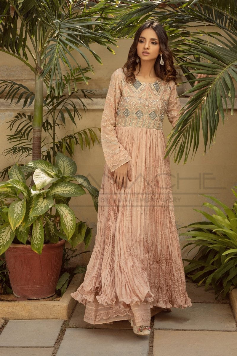 Panache | Pret | Peachy Suave -  Panache By Mona  - Original Designer Dress - House of Maryam