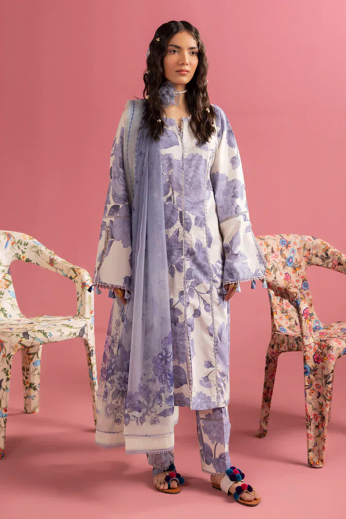 Alizeh | Sheen Lawn Prints 24 | Pearl Mist by Designer Alizeh - House of Maryam - Pakistani Designer Ethnic Wear in {{ shop.shopifyCountryName }}