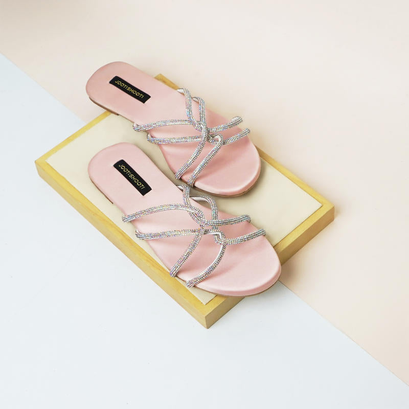 Baby Pink Passion Slides by Designer House of Maryam - House of Maryam - Pakistani Designer Ethnic Wear in {{ shop.shopifyCountryName }}