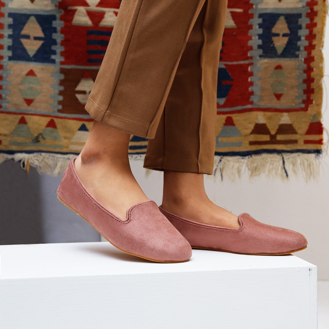 Tea Pink Loafers by House of Maryam - House of Maryam