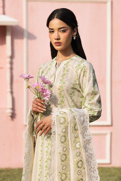 Cross Stitch | Premium Lawn 25 | GREEN TRELLIS -  Cross Stitch Ladies Clothes - Original Designer Dress - House of Maryam