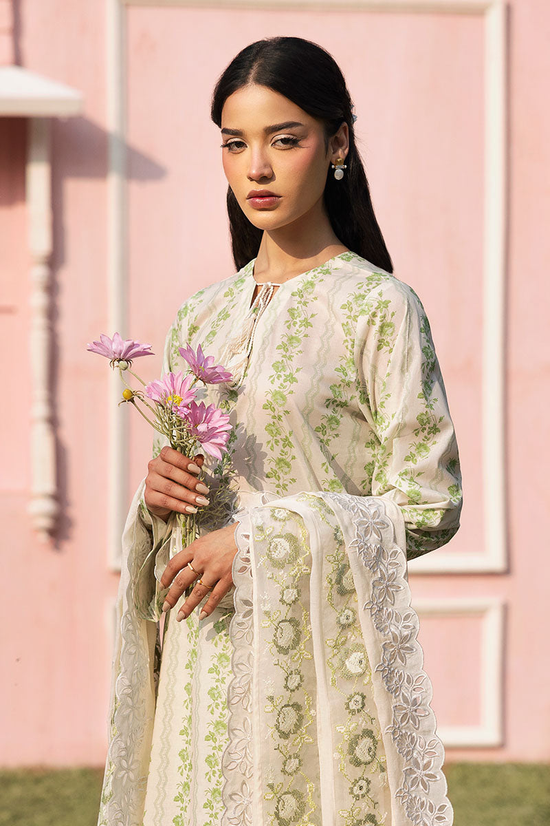 Cross Stitch | Premium Lawn 25 | GREEN TRELLIS -  Cross Stitch Ladies Clothes - Original Designer Dress - House of Maryam