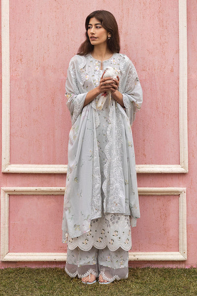 Cross Stitch | Premium Lawn 25 | GRAY FROST -  Cross Stitch Ladies Clothes - Original Designer Dress - House of Maryam