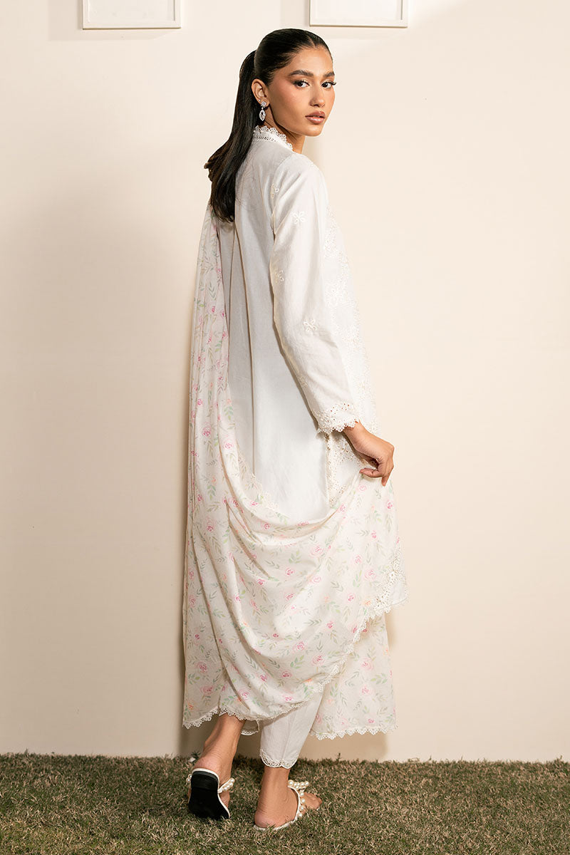 Cross Stitch | Mahiri Lawn 25 | IVORY GLINT -  Cross Stitch Ladies Clothes - Original Designer Dress - House of Maryam