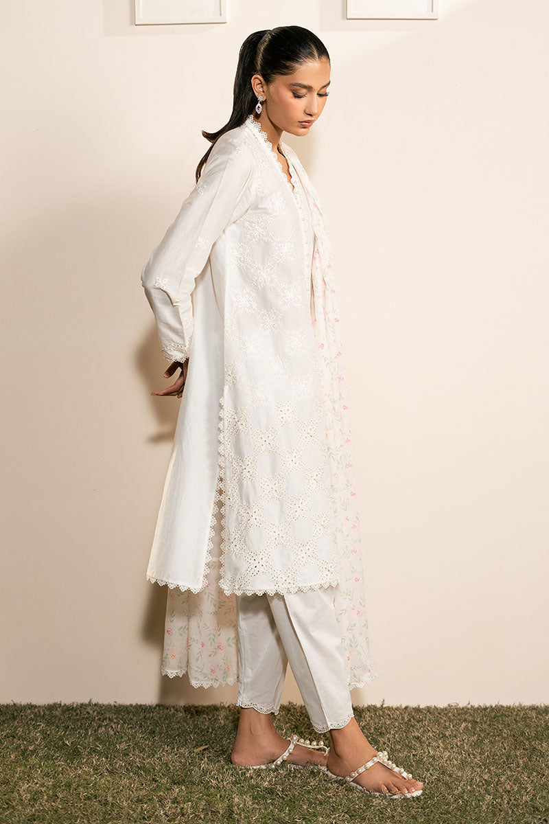 Cross Stitch | Mahiri Lawn 25 | IVORY GLINT -  Cross Stitch Ladies Clothes -  House of Maryam