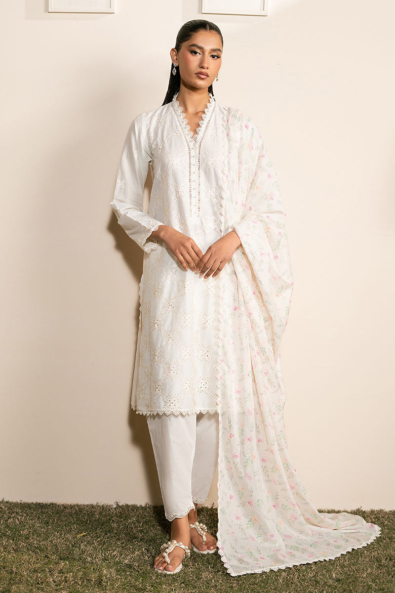 Cross Stitch | Mahiri Lawn 25 | IVORY GLINT -  Cross Stitch Ladies Clothes - Original Designer Dress - House of Maryam