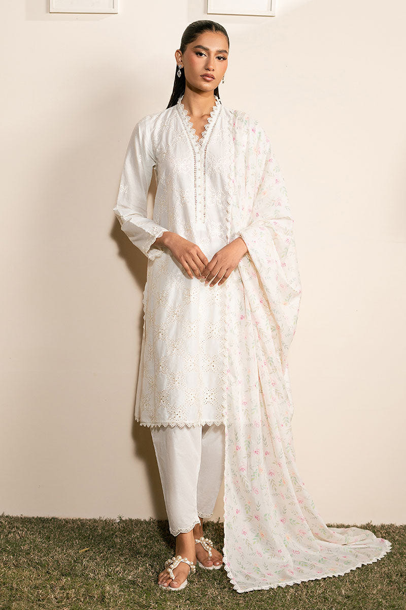 Cross Stitch | Mahiri Lawn 25 | IVORY GLINT -  Cross Stitch Ladies Clothes - Original Designer Dress - House of Maryam