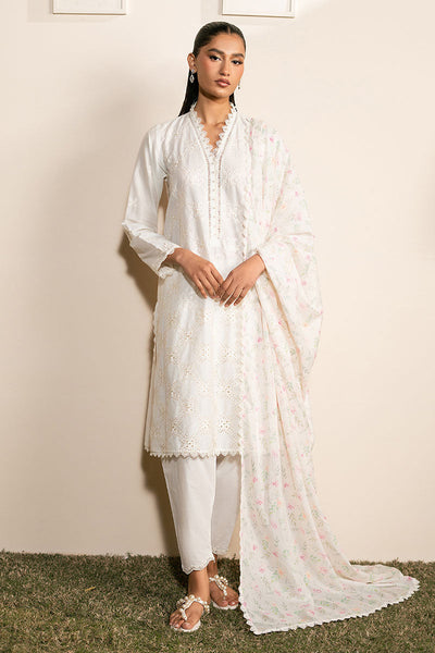 Cross Stitch | Mahiri Lawn 25 | IVORY GLINT -  Cross Stitch Ladies Clothes - Original Designer Dress - House of Maryam