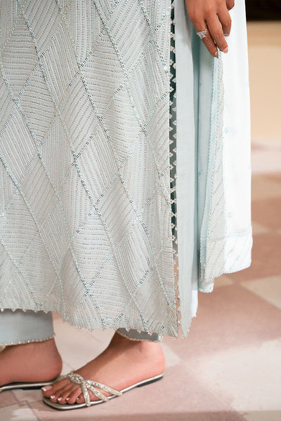 Cross Stitch | Luxury Pret | Ice Blue-3PC (Shirt, Trouser & Dupatta)