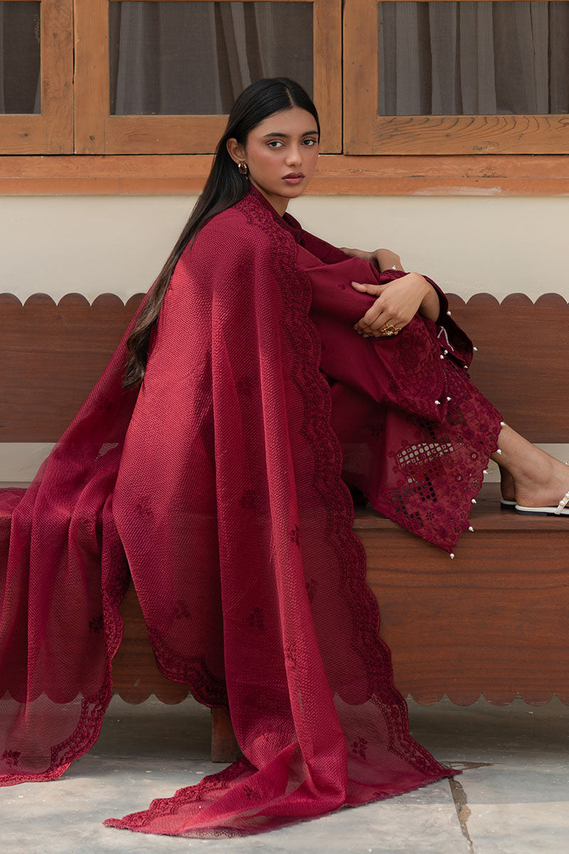 Cross Stitch | Mahiri Lawn 25 | RUBY GLINT -  Cross Stitch Ladies Clothes - Original Designer Dress - House of Maryam
