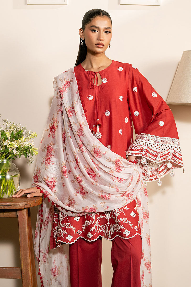 Cross Stitch | Mahiri Lawn 25 | SCARLET GARDEN -  Cross Stitch Ladies Clothes - Original Designer Dress - House of Maryam