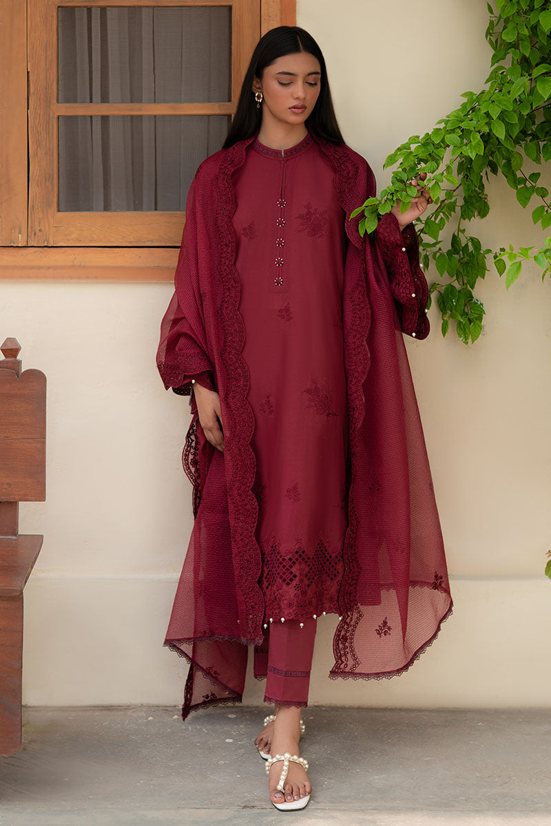 Cross Stitch | Mahiri Lawn 25 | RUBY GLINT -  Cross Stitch Ladies Clothes - Original Designer Dress - House of Maryam