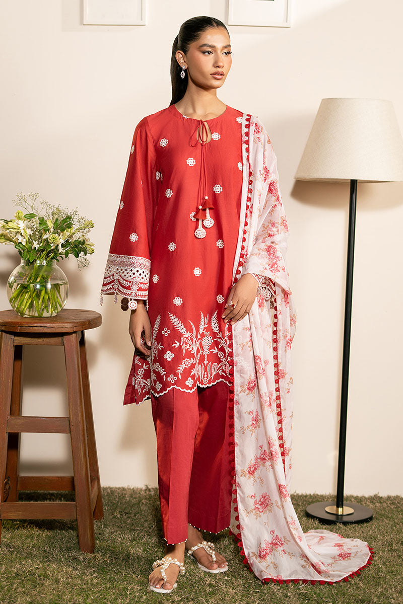 Cross Stitch | Mahiri Lawn 25 | SCARLET GARDEN -  Cross Stitch Ladies Clothes -  House of Maryam