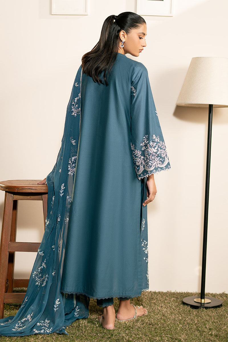 Cross Stitch | Mahiri Lawn 25 | TEAL SERENITY -  Cross Stitch Ladies Clothes - Original Designer Dress - House of Maryam