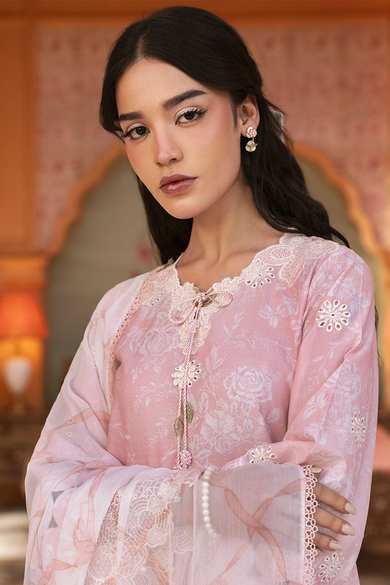 Cross Stitch | Premium Lawn 25 | FLORAL TIE -  Cross Stitch Ladies Clothes - Original Designer Dress - House of Maryam