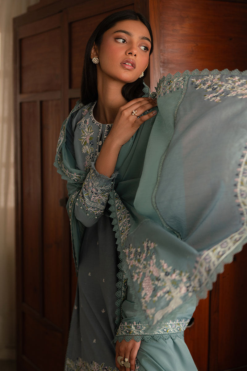Cross Stitch | Mahiri Lawn 25 | MOONLIGHT BLUE -  Cross Stitch Ladies Clothes - Original Designer Dress - House of Maryam