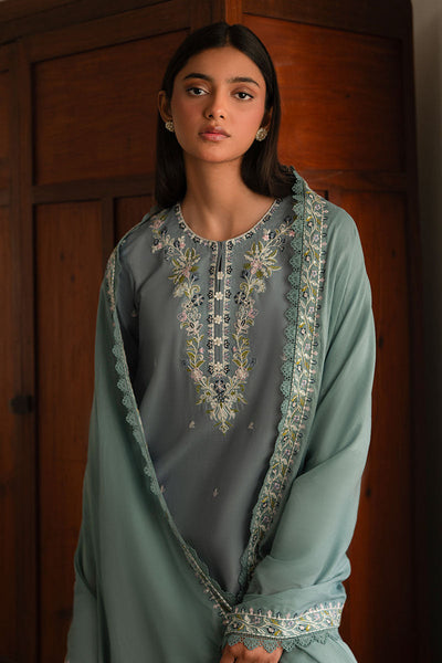 Cross Stitch | Mahiri Lawn 25 | MOONLIGHT BLUE -  Cross Stitch Ladies Clothes - Original Designer Dress - House of Maryam