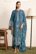 Cross Stitch | Mahiri Lawn 25 | TEAL SERENITY -  Cross Stitch Ladies Clothes -  House of Maryam