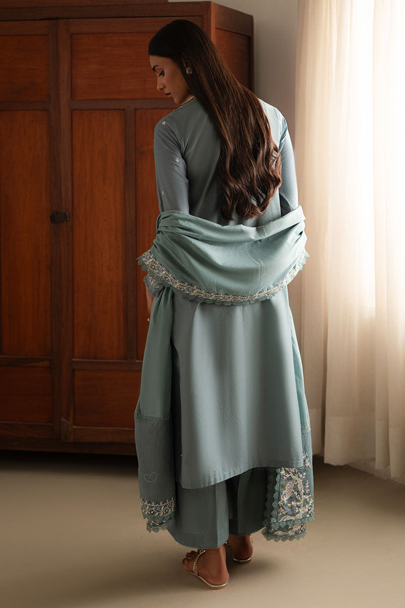 Cross Stitch | Mahiri Lawn 25 | MOONLIGHT BLUE -  Cross Stitch Ladies Clothes - Original Designer Dress - House of Maryam