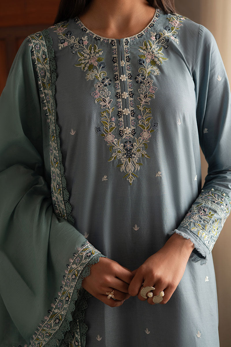 Cross Stitch | Mahiri Lawn 25 | MOONLIGHT BLUE -  Cross Stitch Ladies Clothes - Original Designer Dress - House of Maryam