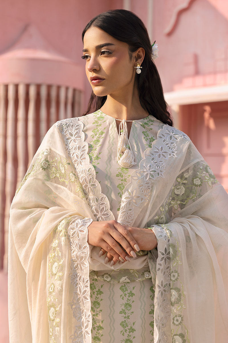 Cross Stitch | Premium Lawn 25 | GREEN TRELLIS -  Cross Stitch Ladies Clothes - Original Designer Dress - House of Maryam