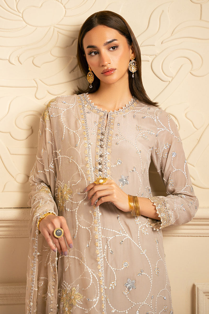 Cross Stitch | Luxury Pret | Gold Muse-3PC (Shirt, Trouser & Dupatta)-5