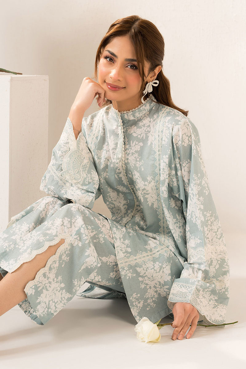 Cross Stitch | Exclusive Pret | Aquatic Maze -2 PC (Shirt & Trouser)-1