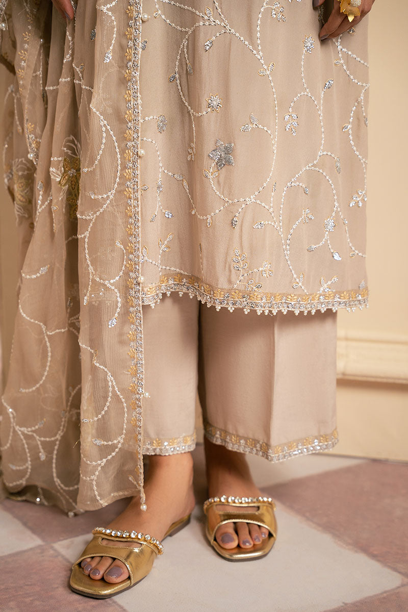 Cross Stitch | Luxury Pret | Gold Muse-3PC (Shirt, Trouser & Dupatta)-4