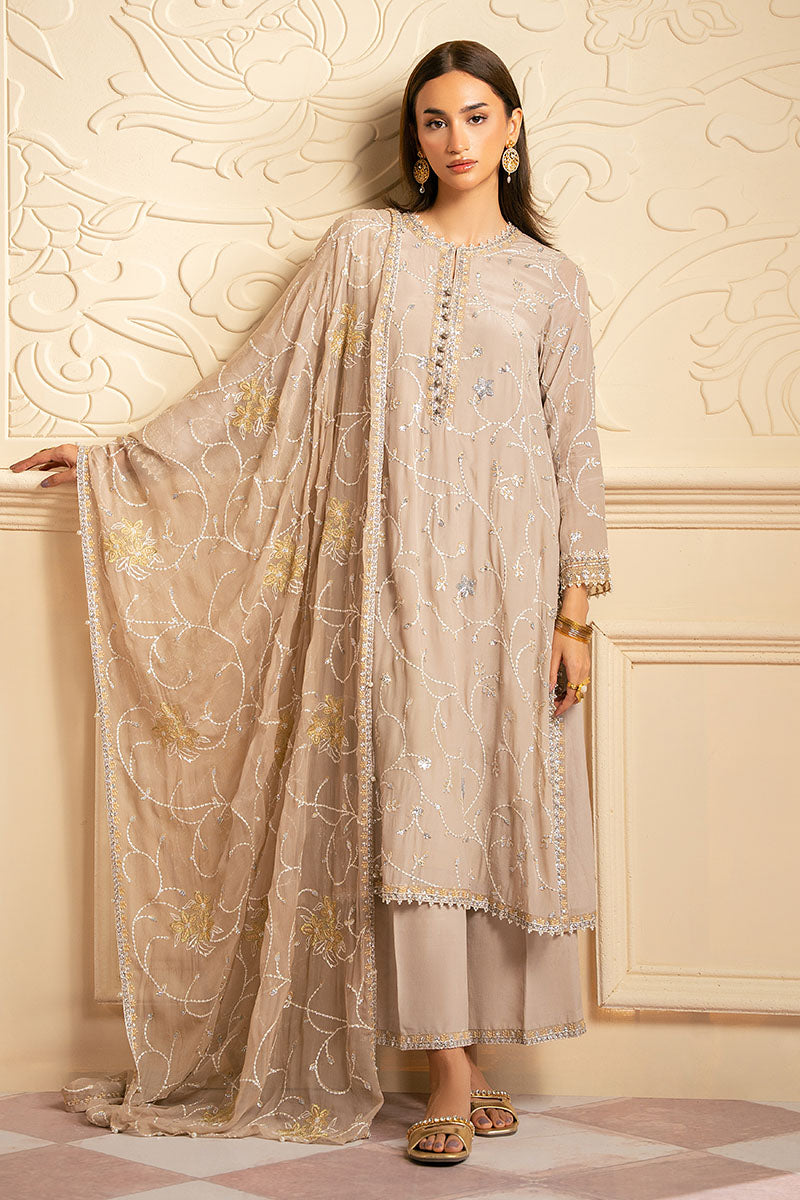 Cross Stitch | Luxury Pret | Gold Muse-3PC (Shirt, Trouser & Dupatta), image 3