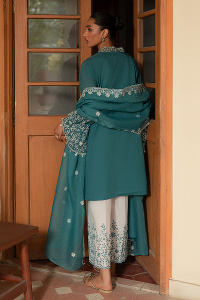 Cross Stitch | Mahiri Lawn 25 | TEAL DREAM -  Cross Stitch Ladies Clothes - Original Designer Dress - House of Maryam